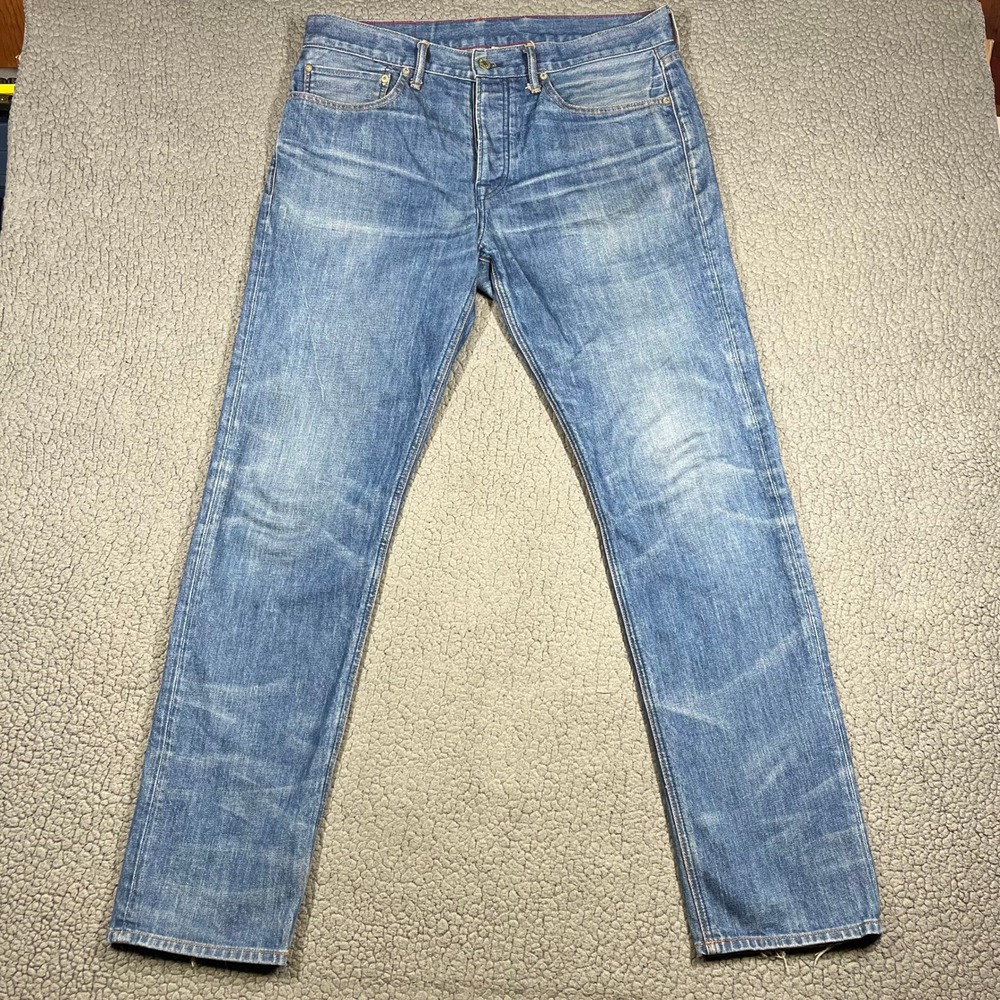 Vintage Lucky Brand Jeans Men 34 (36x32) 121 Slim Straight Cone Denim Made USA